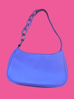 House Of Want Light Purple Shoulder Bag/Silver/Pink Large Chain Strap Y2K Style